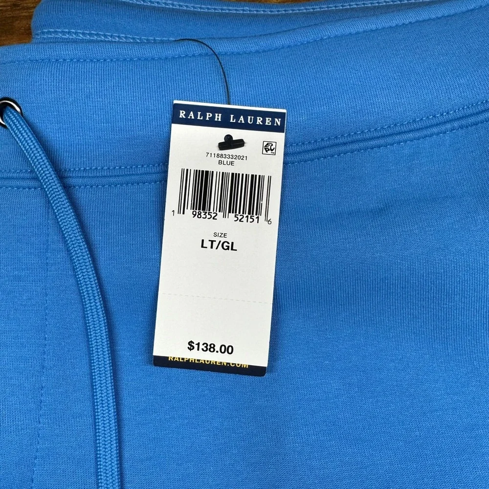 NEW Polo Ralph Lauren Mens Blue Double-Knit Jogger Sweatpants LT Tall